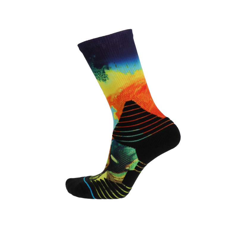  360D PRINTED customized sport socks, with selective cushion, light compression sock｜SADUH INDUSTRIES CO.